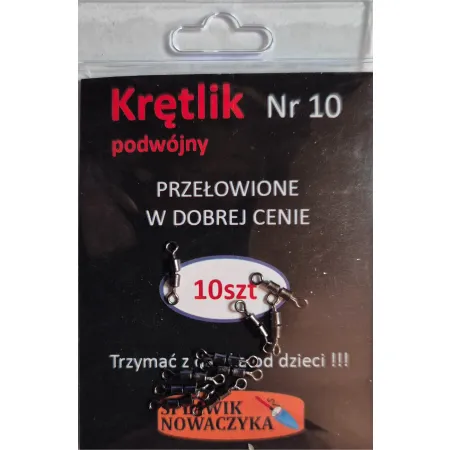 Krętliki podwójne 10szt nr 10, nr 12
